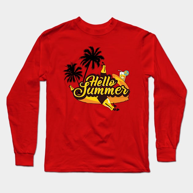 Hello Summer Long Sleeve T-Shirt by unique_design76